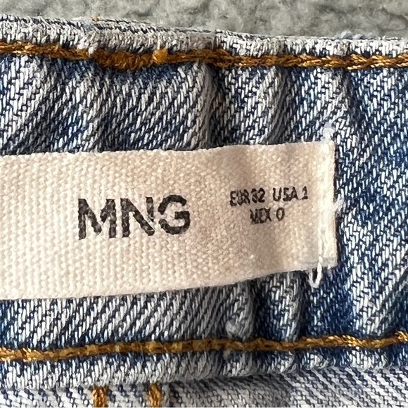 MNG Mango Havana Jeans Women's Size 1 Raw Hem Button closure Cropped - Picture 8 of 12